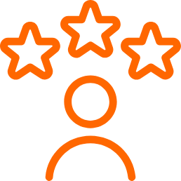 icon_expertise-orange Orange Icon: person with stars