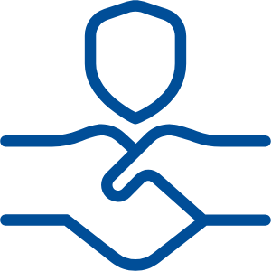 Icon: shaking hands trusted